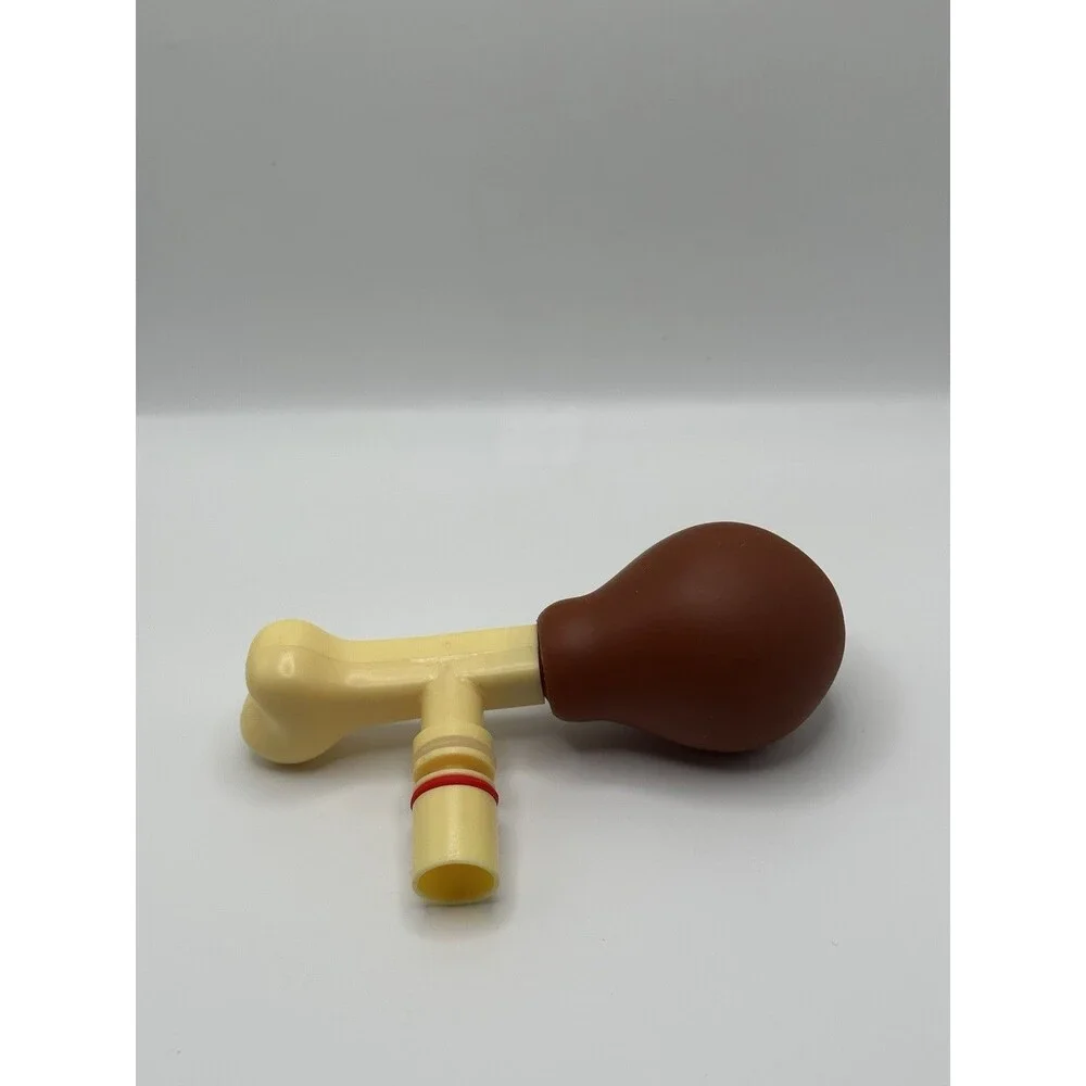 Vintage Turkey Leg Bone Squeeze Bulb Noisemaker Toy - Novelty Squeaker